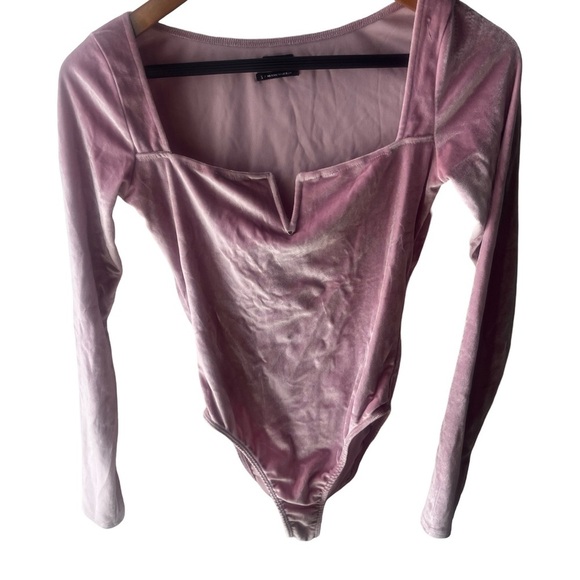 Urban Outfitters Out From Under Pink Velour Bodysuit - Picture 2 of 3